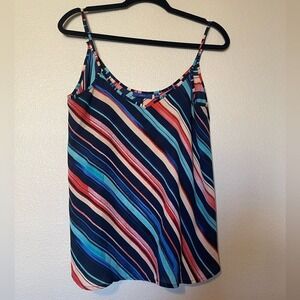 APT. 9 V-Neck Striped Adjustable Spaghetti Strap Tank‎ Top Women's Size Small
